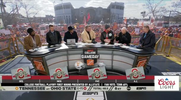 The College GameDay set ahead of a Playoff matchup between Ohio State and Tennessee.